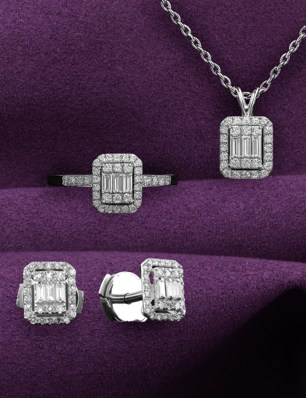 Кольцо из белого золота c бриллиантами