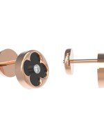 Серьги из золота c бриллиантами и ониксом