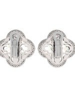 Серьги из белого золота c эмалью и перламутром