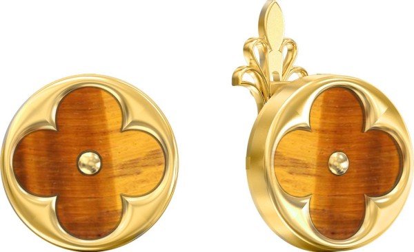 Серьги из лимонного золота c тигровым глазом