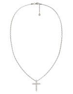 Крест из белого золота c бриллиантами