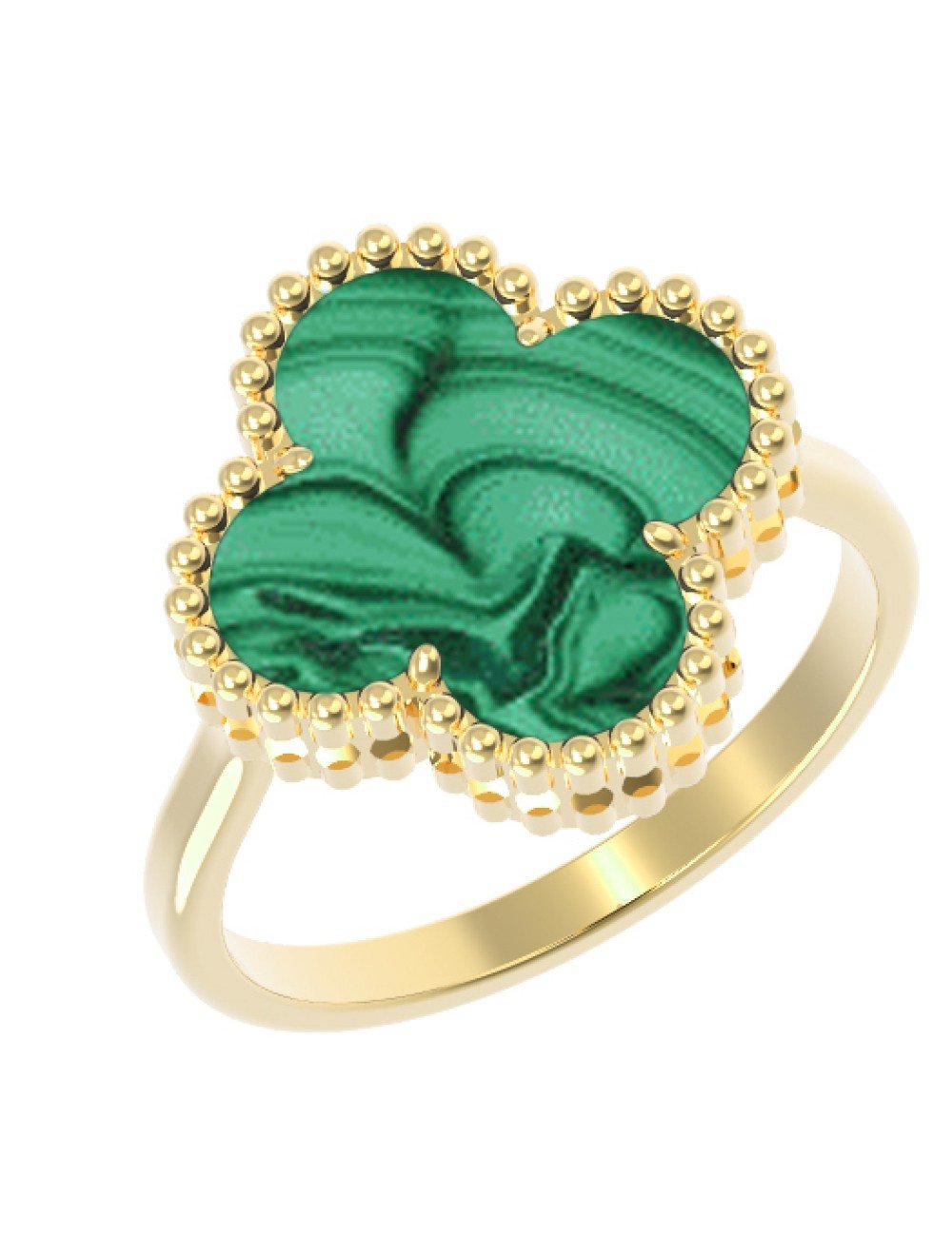 Кольцо из лимонного золота c малахитом