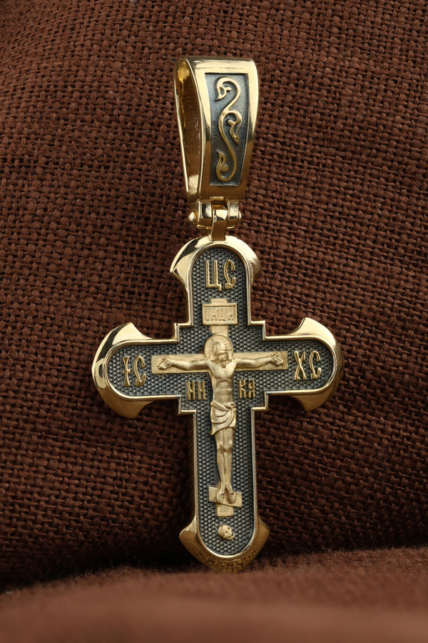 Крест из лимонного золота 585 пробы