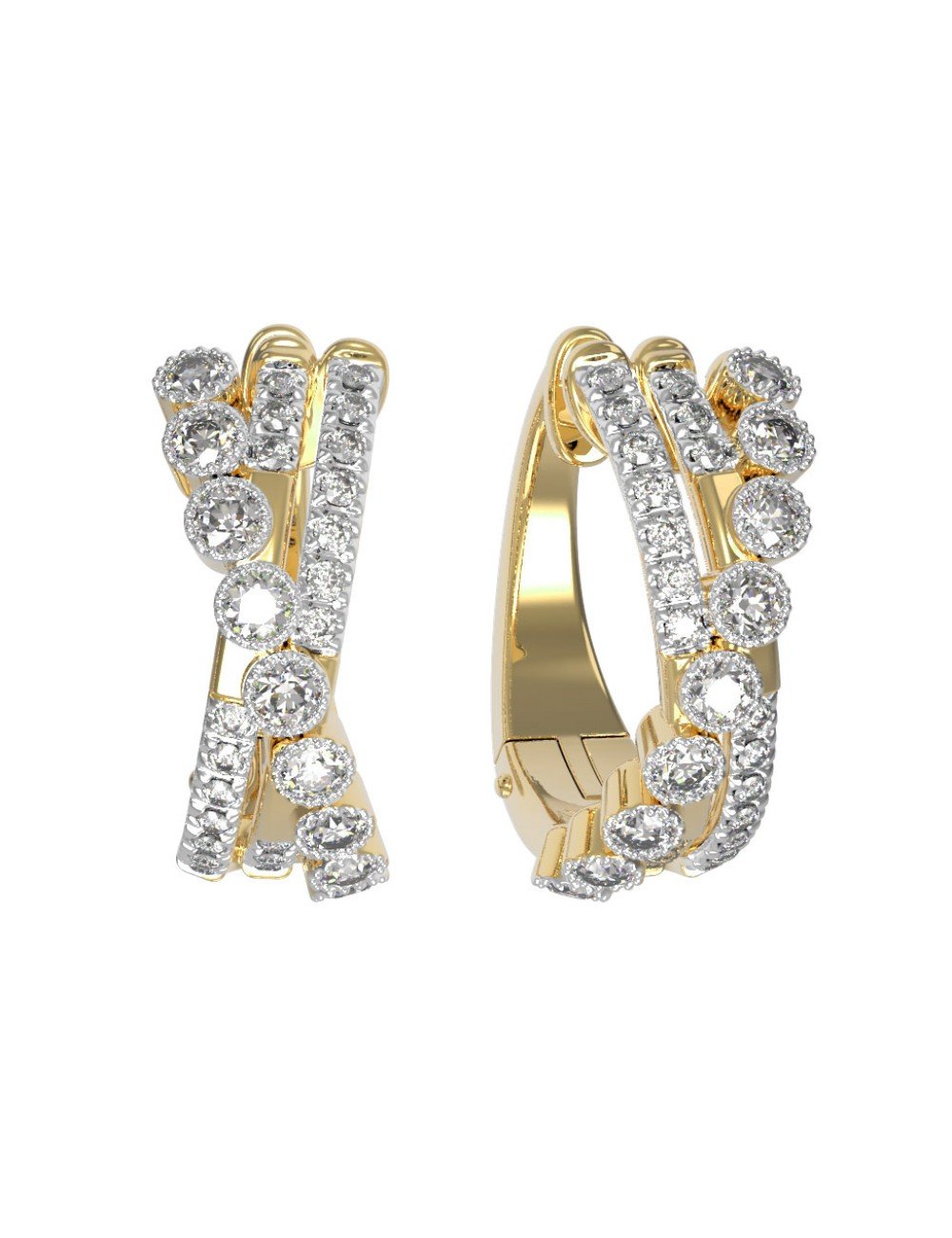 Серьги из лимонного золота c бриллиантами