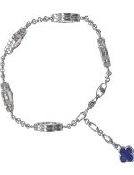 Браслет из белого золота c лазуритом и перламутром
