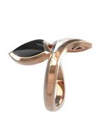 Кольцо из золота c ониксом и перламутром