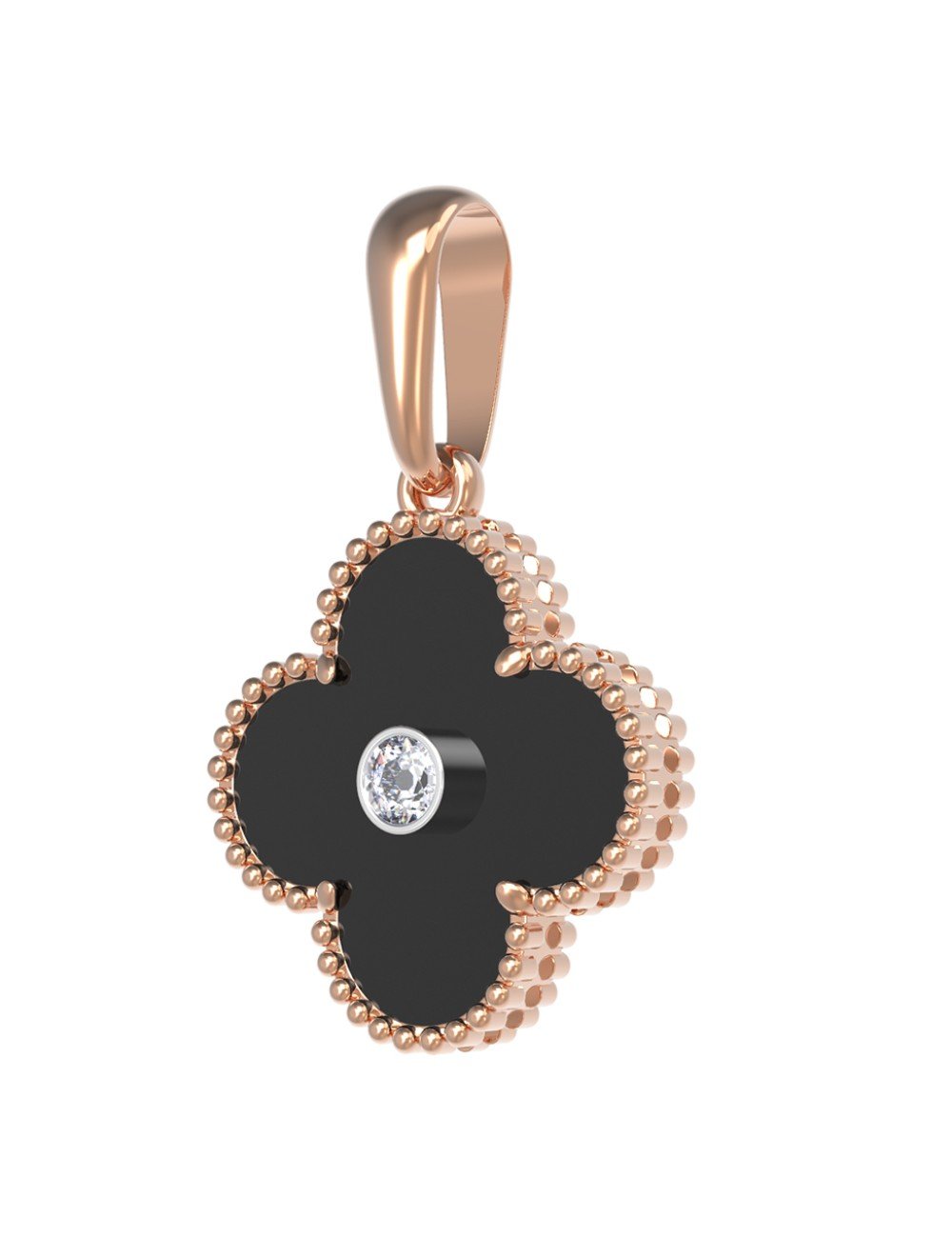 Подвеска из золота c бриллиантами и ониксом