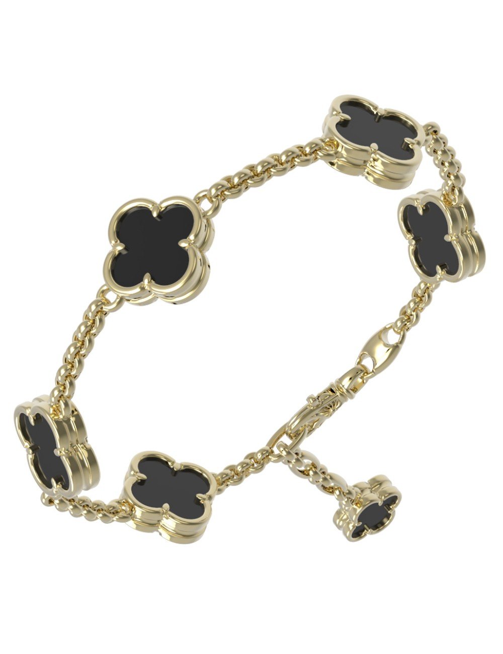 Браслет из лимонного золота c ониксом