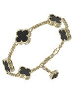 Браслет из лимонного золота c ониксом