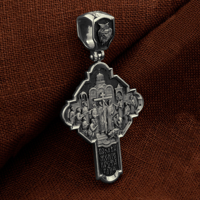 Крест из белого золота 585 пробы