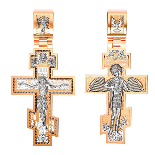 Крест из красного золота 585 пробы