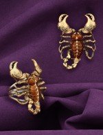 Кольцо из лимонного золота c эмалью