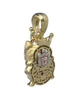 Подвеска из лимонного золота c эмалью, бриллиантами и рубином