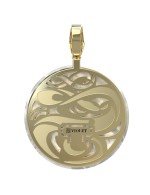 Подвеска из лимонного золота c эмалью и перламутром