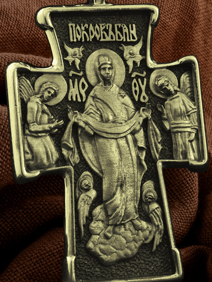 Крест из лимонного золота 585 пробы