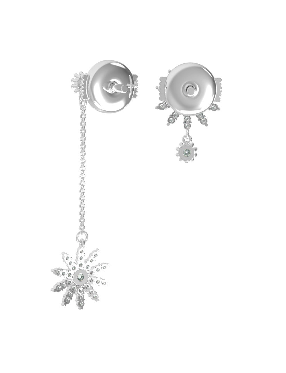 Серьги из белого золота c бриллиантами