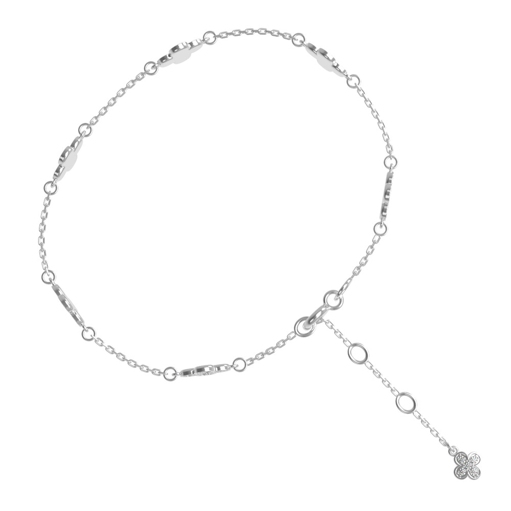 Браслет из белого золота 585 пробы c бриллиантами