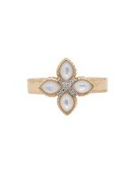 Кольцо из золота c бриллиантами и перламутром