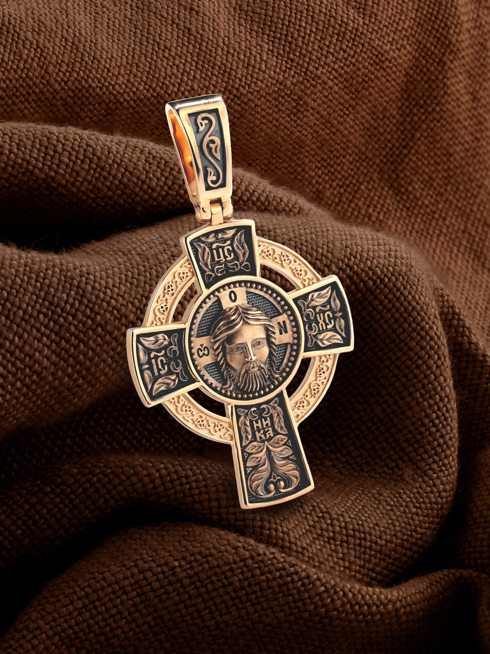 Крест из красного золота 585 пробы