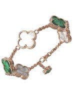 Браслет из золота c малахитом и перламутром