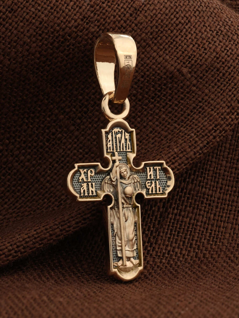 Крест из красного золота 585 пробы