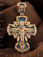 Крест из золота c эмалью