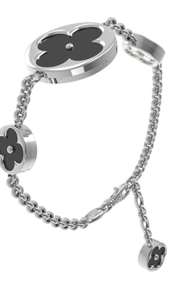 Браслет из белого золота c ониксом и перламутром