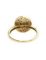 Кольцо из лимонного золота c бриллиантами и перламутром