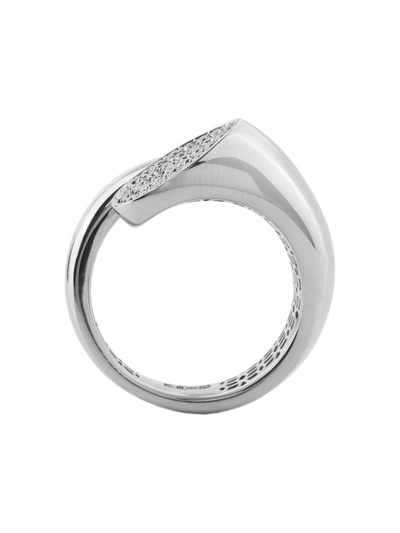 Кольцо из белого золота 585 пробы c бриллиантами