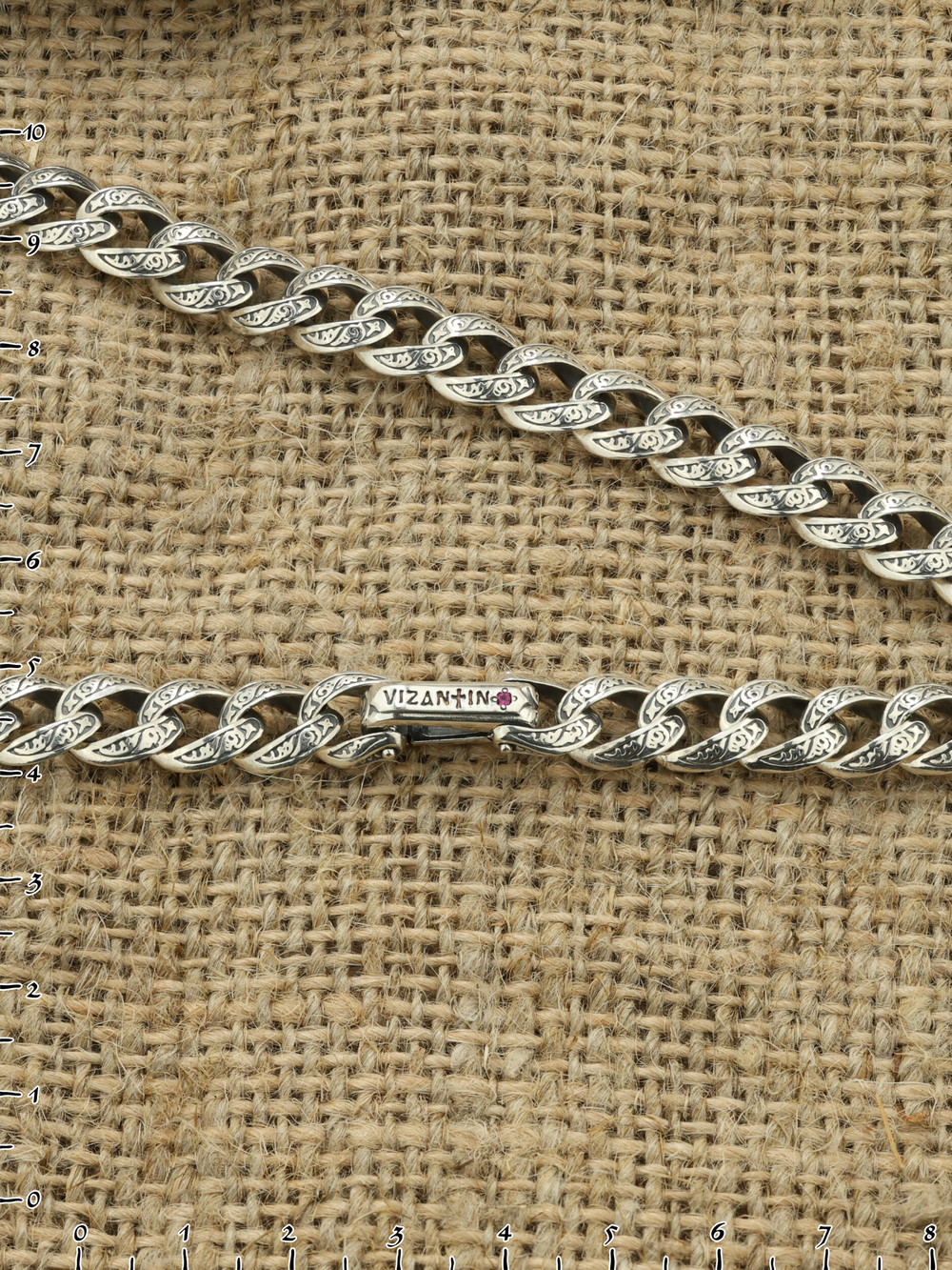 Цепь из серебра 925 пробы c рубином