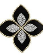 Кольцо из лимонного золота c бриллиантами и ониксом