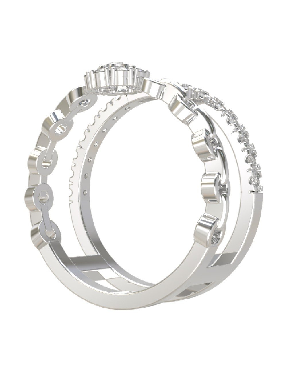 Кольцо из белого золота c бриллиантами