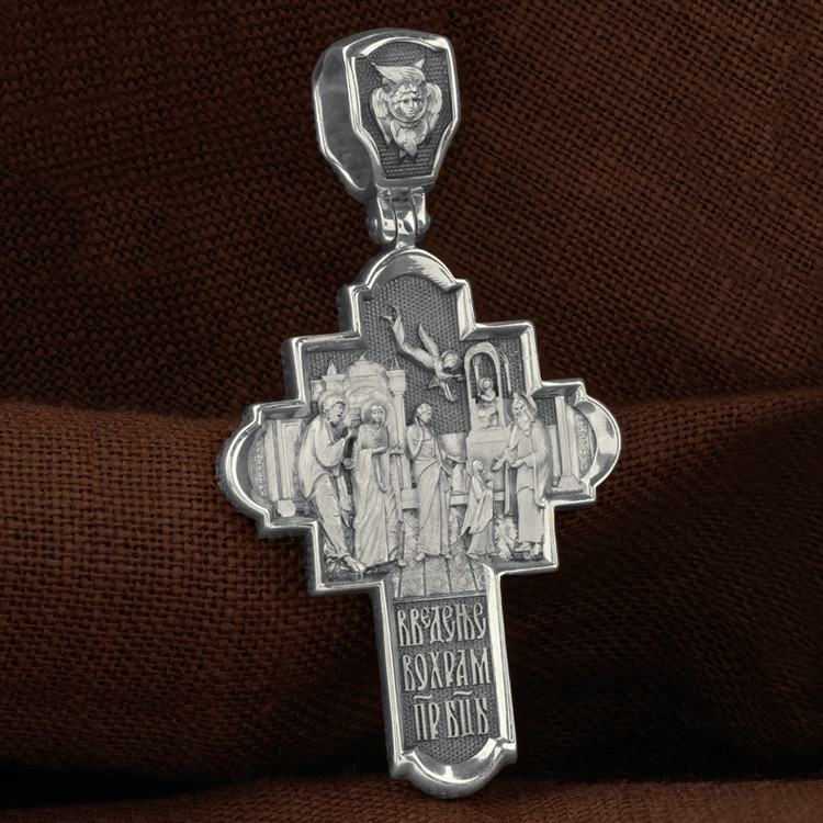 Крест из белого золота 585 пробы