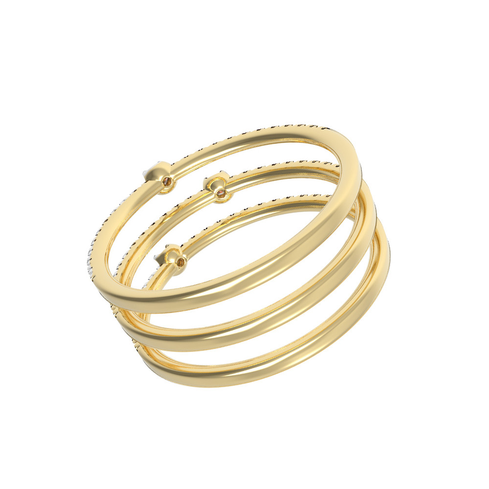 Кольцо из лимонного золота 585 пробы c бриллиантами