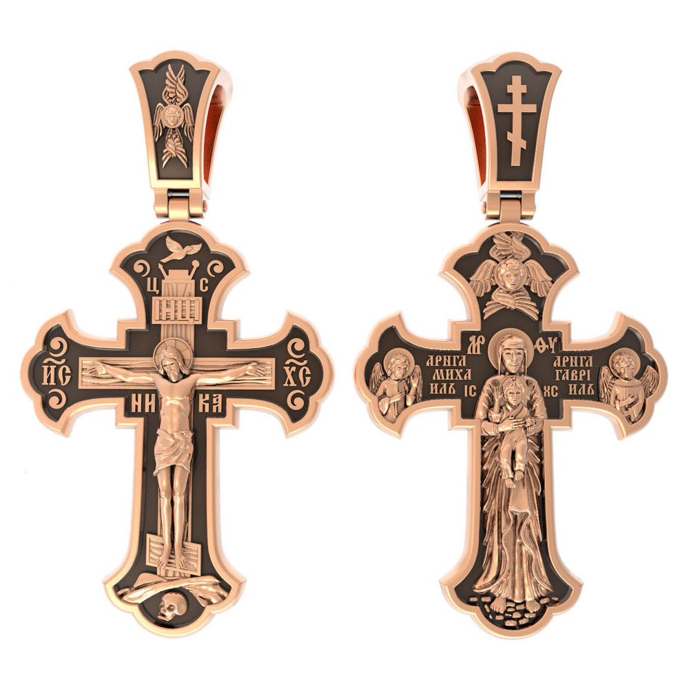 Крест из красного золота 585 пробы