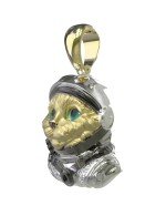 Подвеска из лимонного золота c эмалью, бриллиантами и рубином