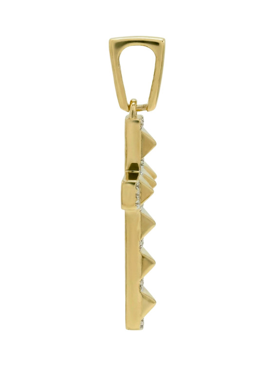 Крест из лимонного золота 585 пробы c бриллиантами