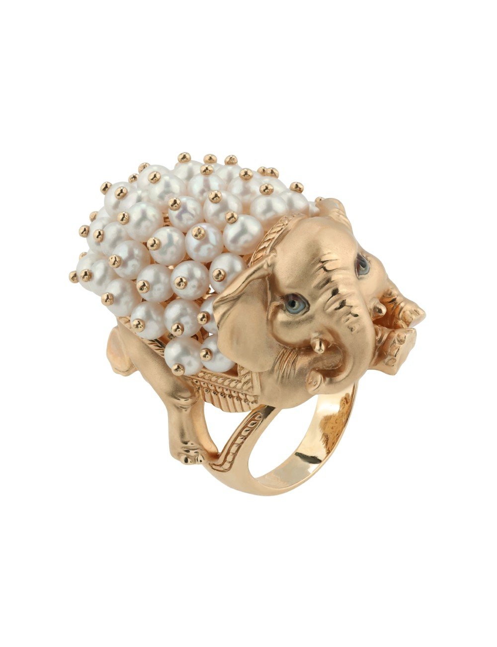 Кольцо из золота c эмалью и жемчугом