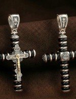 Крест из серебра 925 пробы и золота 585 пробы