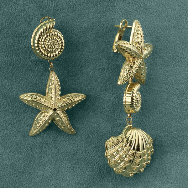 Серьги из лимонного золота 585 пробы