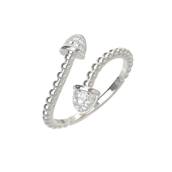 Кольцо из белого золота 585 пробы c бриллиантами