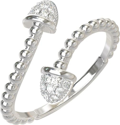 Кольцо из белого золота 585 пробы c бриллиантами