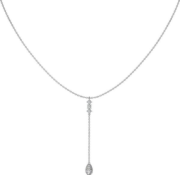 Колье из белого золота 585 пробы c бриллиантами