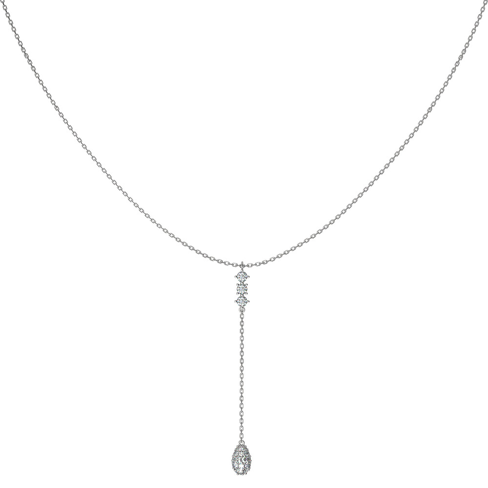 Колье из белого золота 585 пробы c бриллиантами