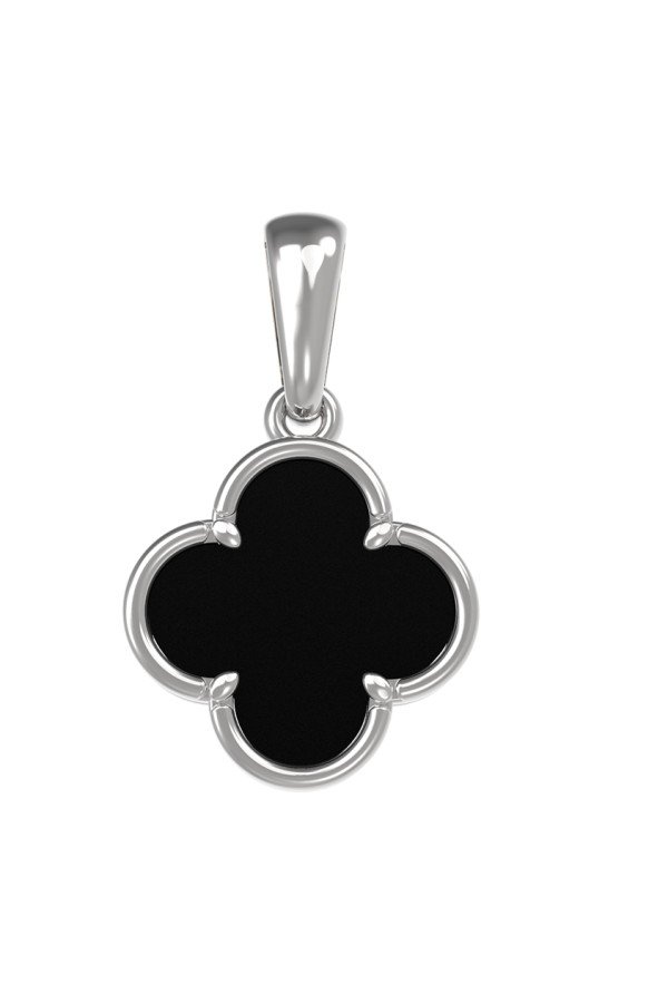 Подвеска из белого золота c ониксом