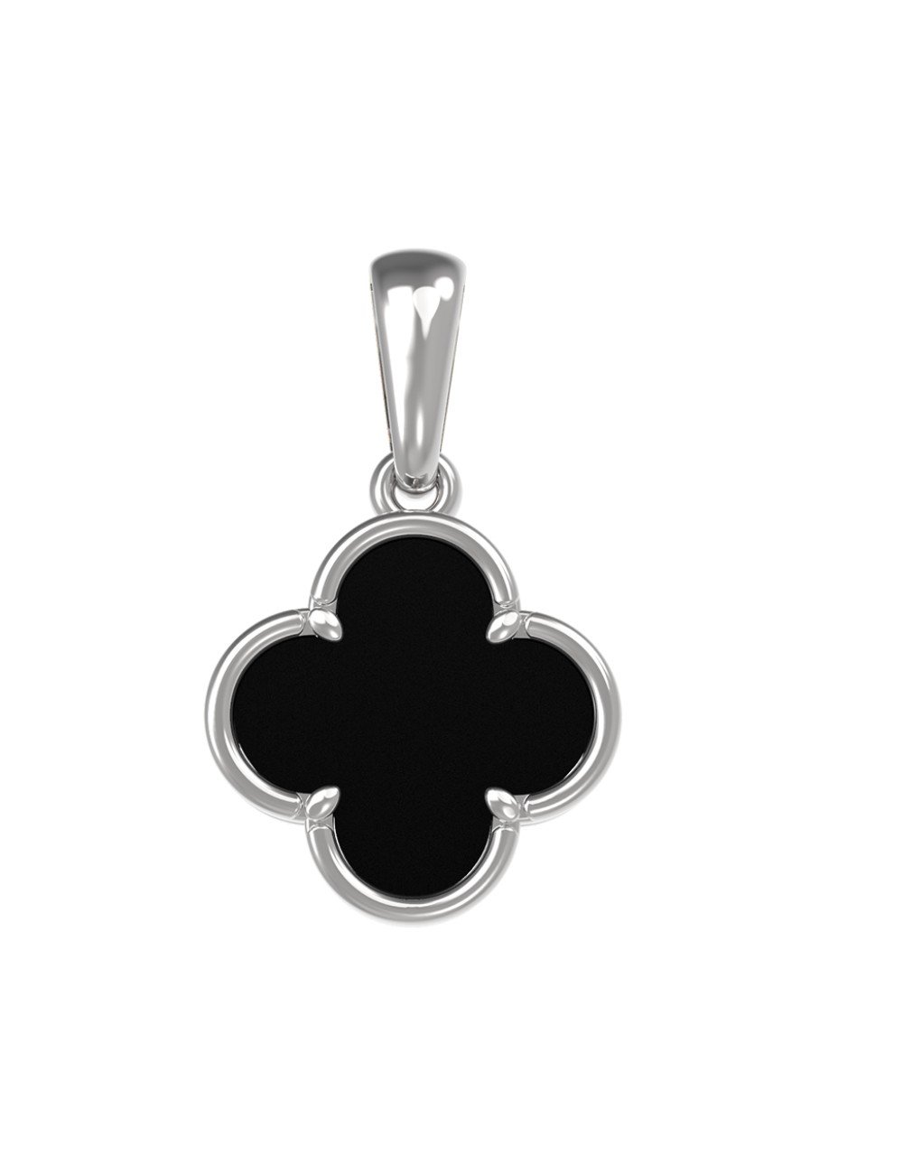 Подвеска из белого золота c ониксом