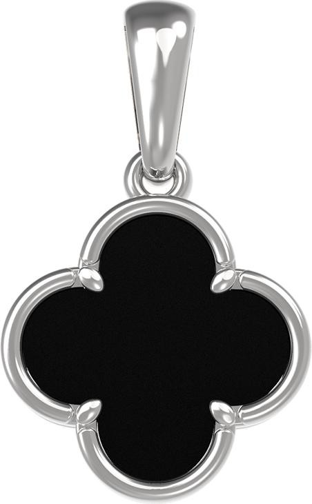 Подвеска из белого золота 585 пробы c ониксом