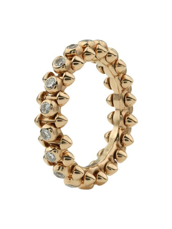 Кольцо из красного золота 585 пробы c бриллиантами