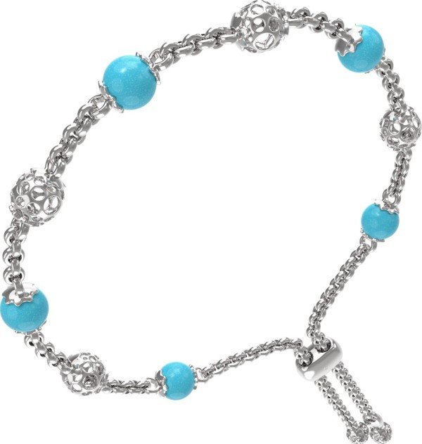 Браслет из белого золота c бирюзой