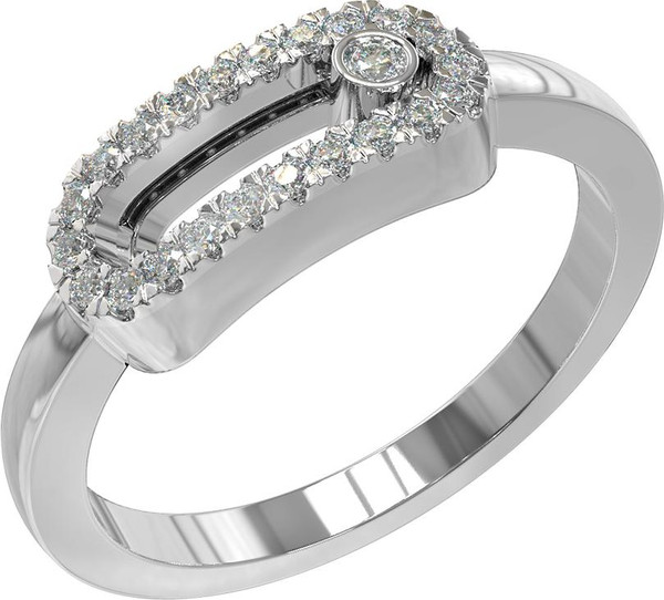 Кольцо из белого золота 585 пробы c бриллиантами